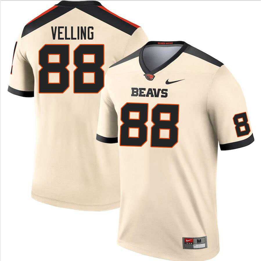 Men #88 Jack Velling Oregon State Beavers College Football Jerseys Stitched Sale-Cream